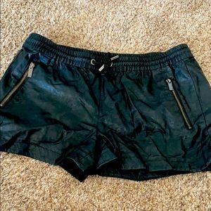 William Rast faux leather shorts with drawstring